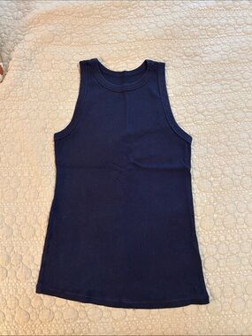 a new day Navy Ribbed Crewneck Tank